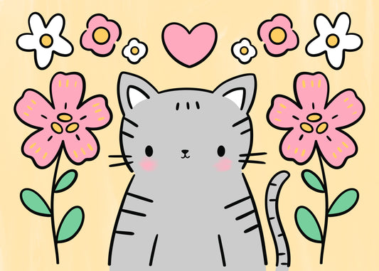 Cat Canvas Painting Kit - 5x7