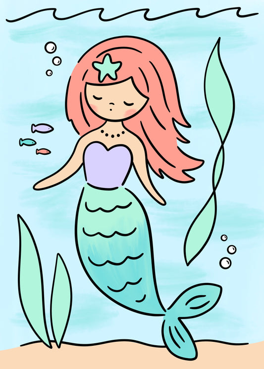 Mermaid Canvas Painting Kit - 5x7