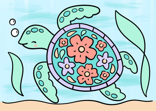 Sea Turtle Canvas Painting Kit - 5x7